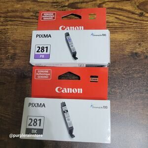 Canon Pixma Chroma Life100 Ink Tank 281PB 281BK New In Box NIB Printer Ink